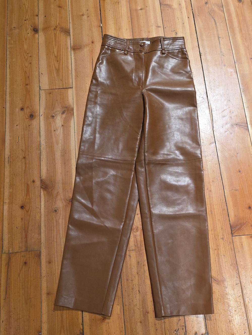 Wilfred Brown Faux Leather Straight Leg Jeans